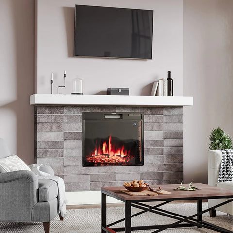 24 Inch Inset Electric LED Fireplace with Remote Control