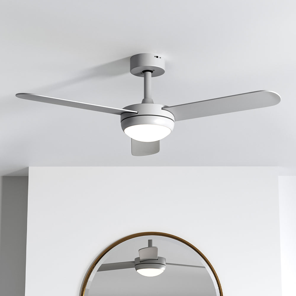 Silver 3 Blade Ceiling Fan with LED Lamp & Remote Control 42Inch