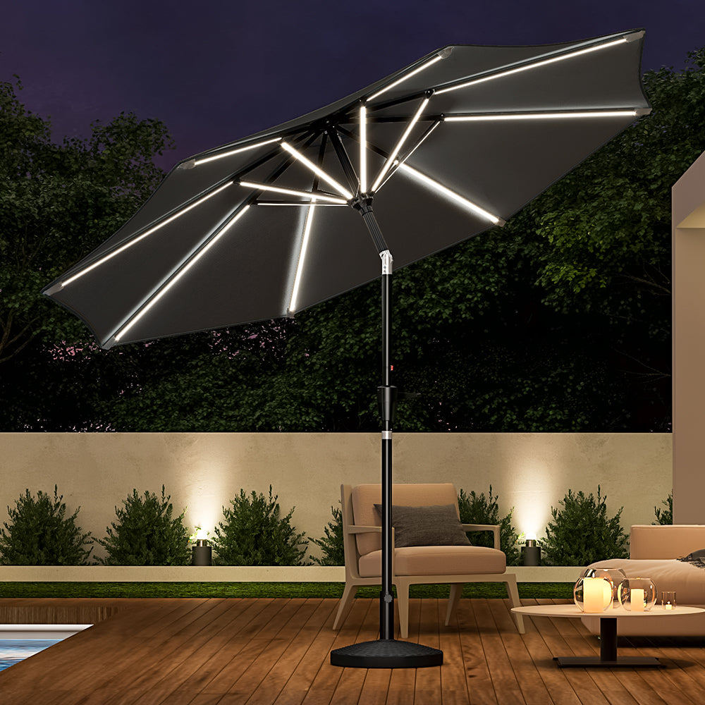 sunbrella with solar lights