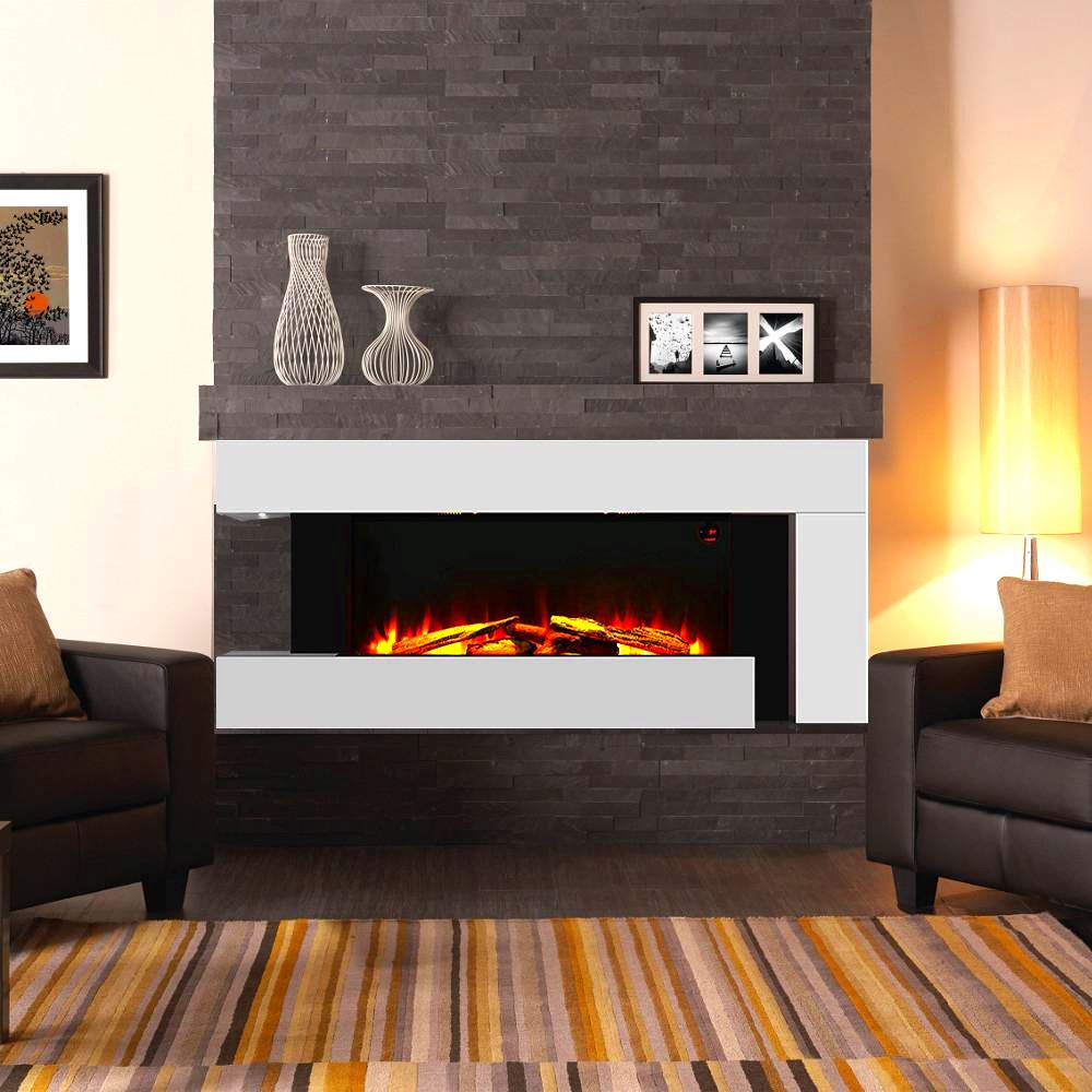 50 Inch 2000W Electric Fireplace Oddly unique L Shaped Wall Mounted Fireplaces