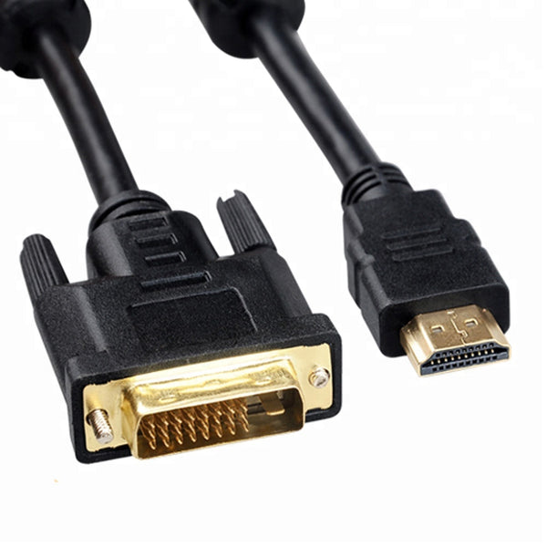 Gold Plated DVI 24+1 Skart Male to HDMI Cable Lead - 1m / 1.8m / 3m / 5m 6