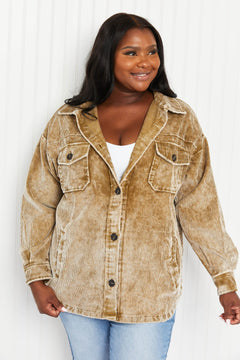 Golden Fields Vintage Washed Corduroy Shacket