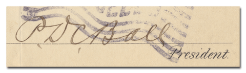 D. C. Ball's Signature