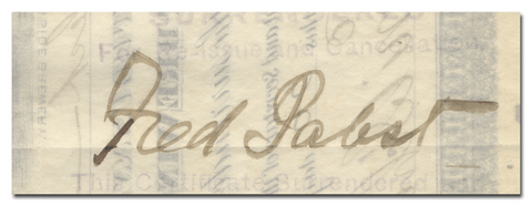 Frederick Pabst's Signature