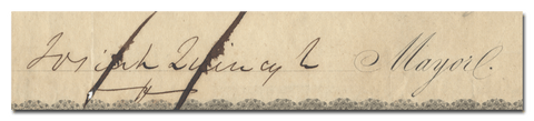 Josiah Quincy Jr.'s Signature