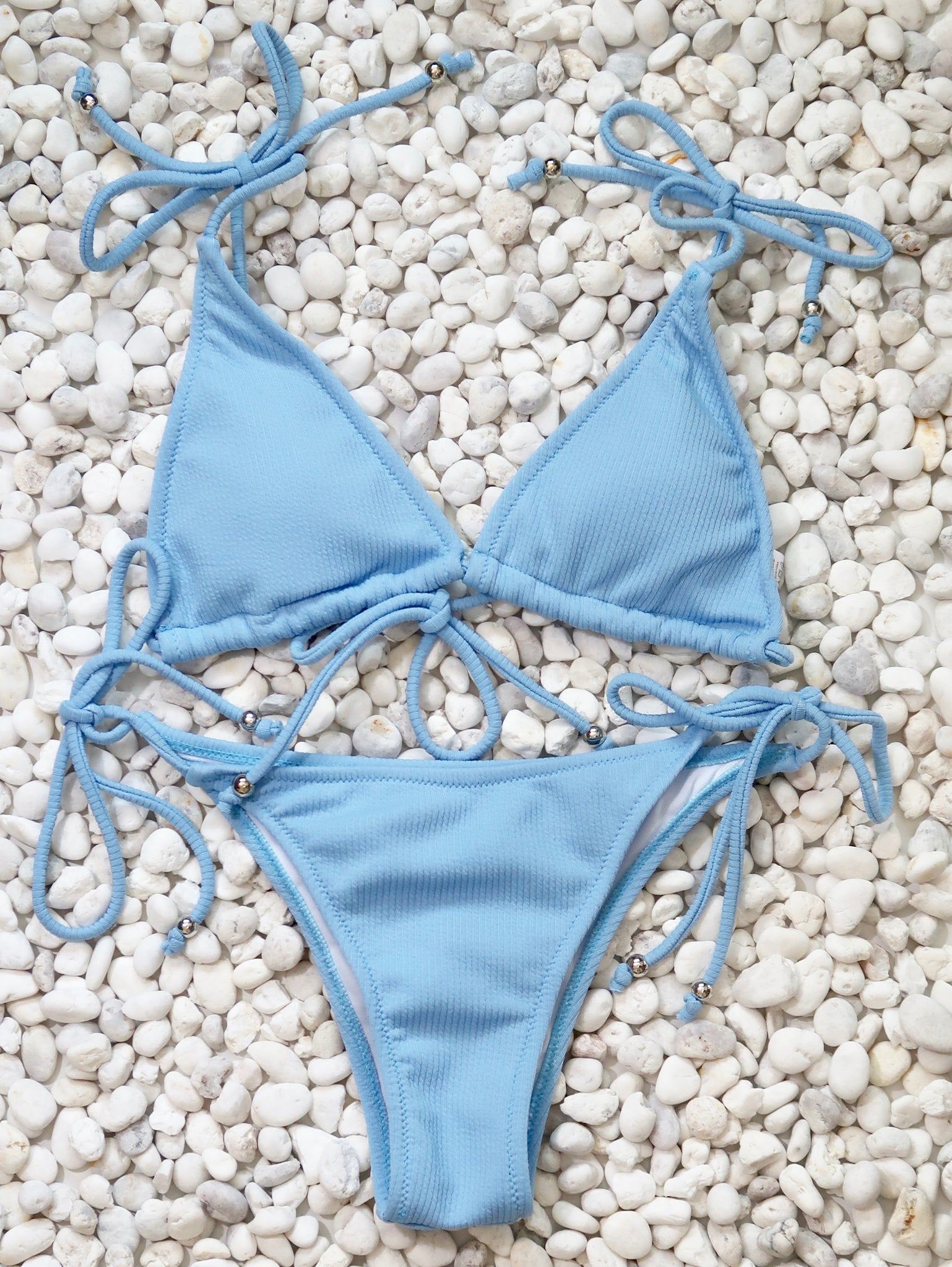 light blue triangle bikini