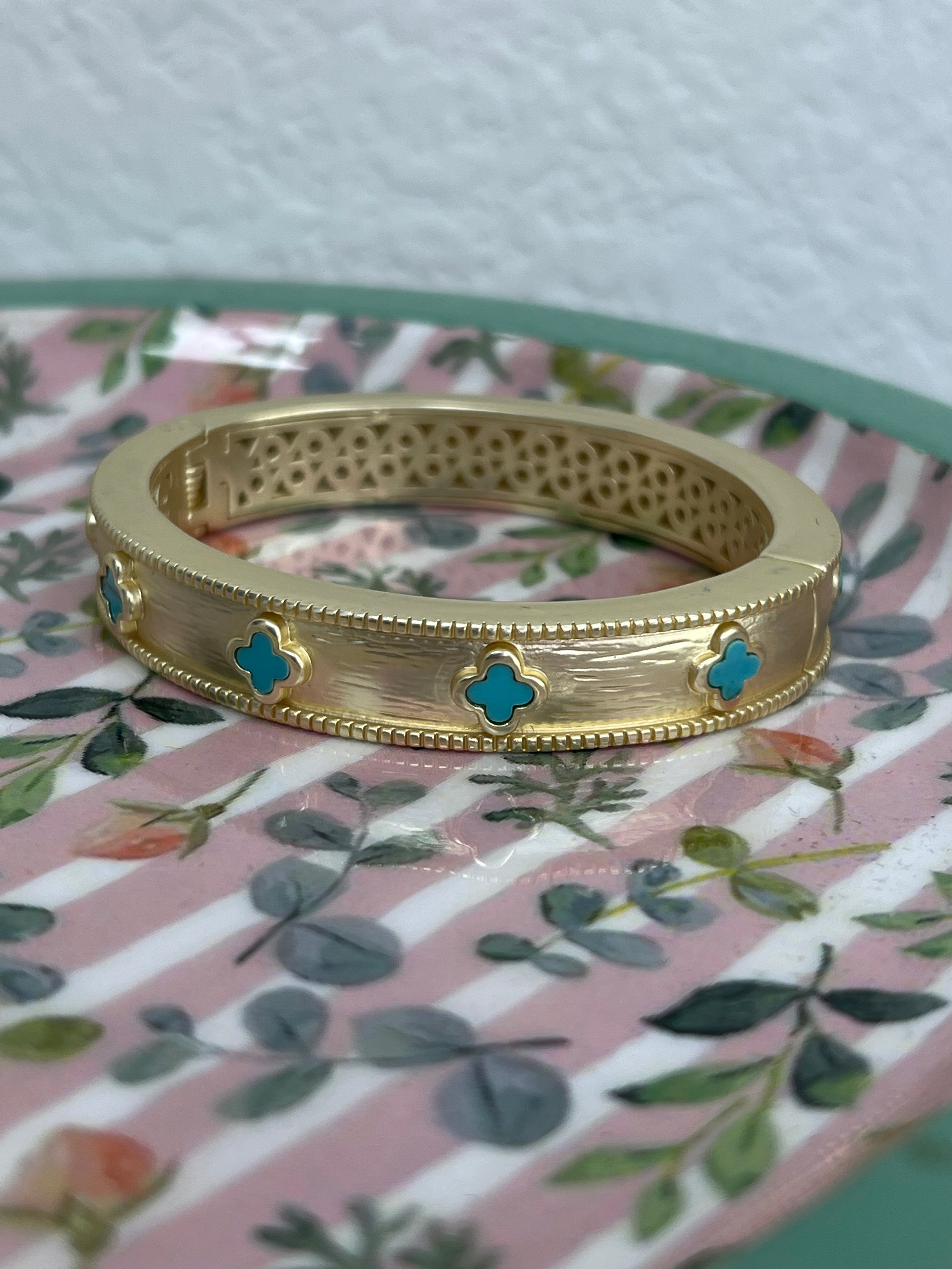 Turquoise Clover Style Cuff FS