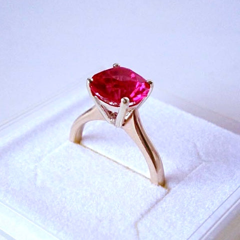 9ct Gold large ruby cocktail ring by Kate Wimbush Jewellery