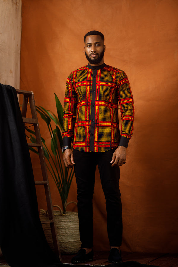 african print dress shirt