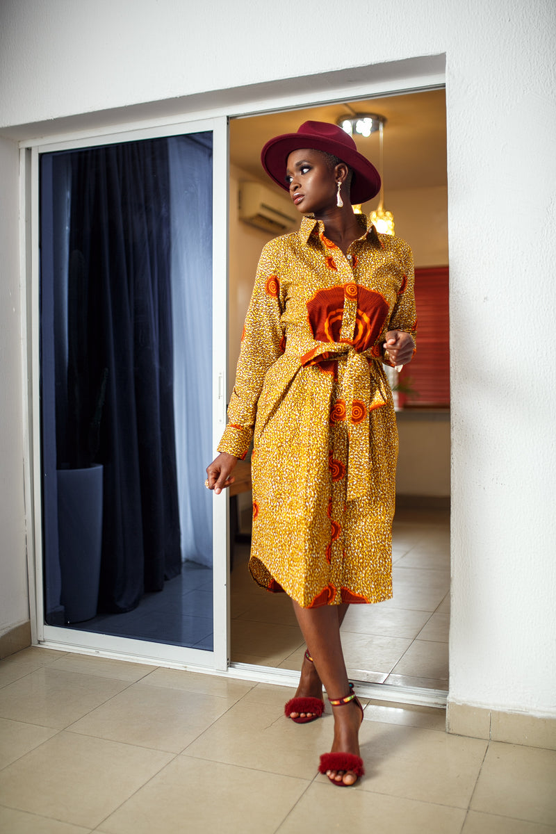 ankara shirt dress for ladies