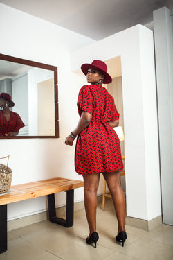 red dashiki dress