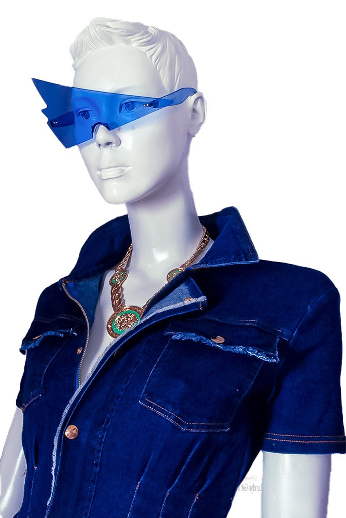 "Londyn Throwin Shade: Triangular Rimless Sunglasses