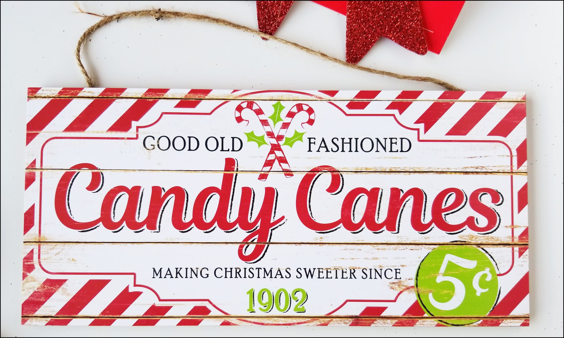 Candy Cane Christmas Sign - Designer DIY