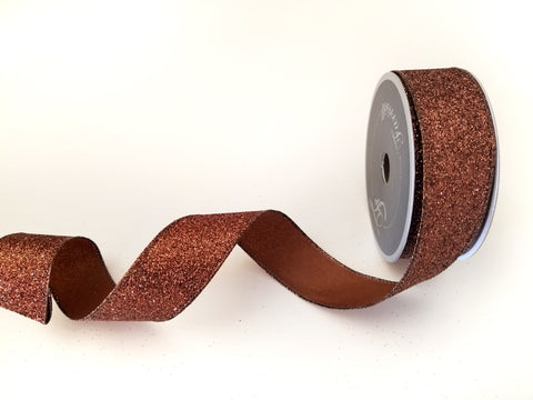 4 Brown Glitter Designer Ribbon