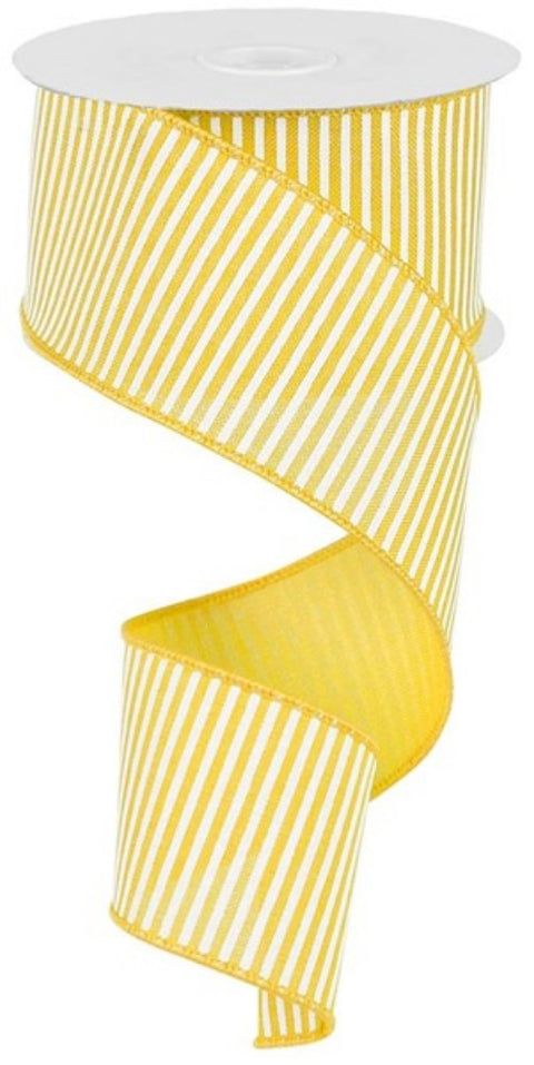 2.5 Horizontal Thin Stripes Ribbon: Yellow & Black (10 Yards)