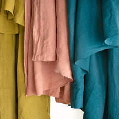 Three of our Washed Linens hanging