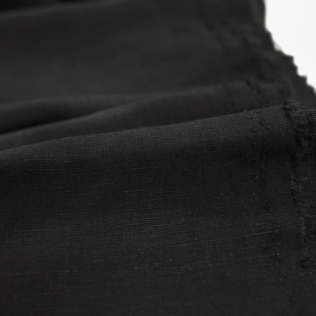 Viscose Linen Slub - Black | Blackbird Fabrics