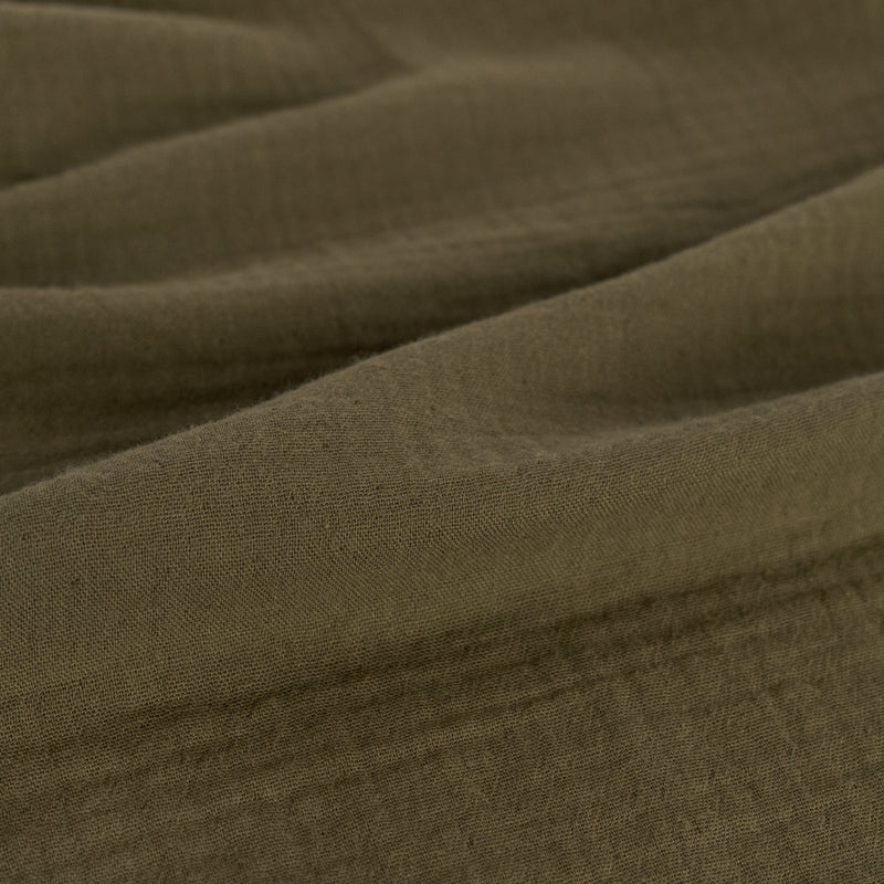 Organic Cotton Double Gauze - Olive | Blackbird Fabrics