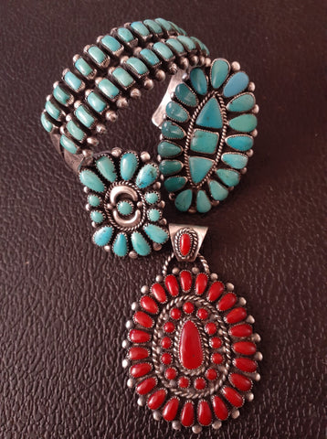 Zuni native American Petit Point Jewelry