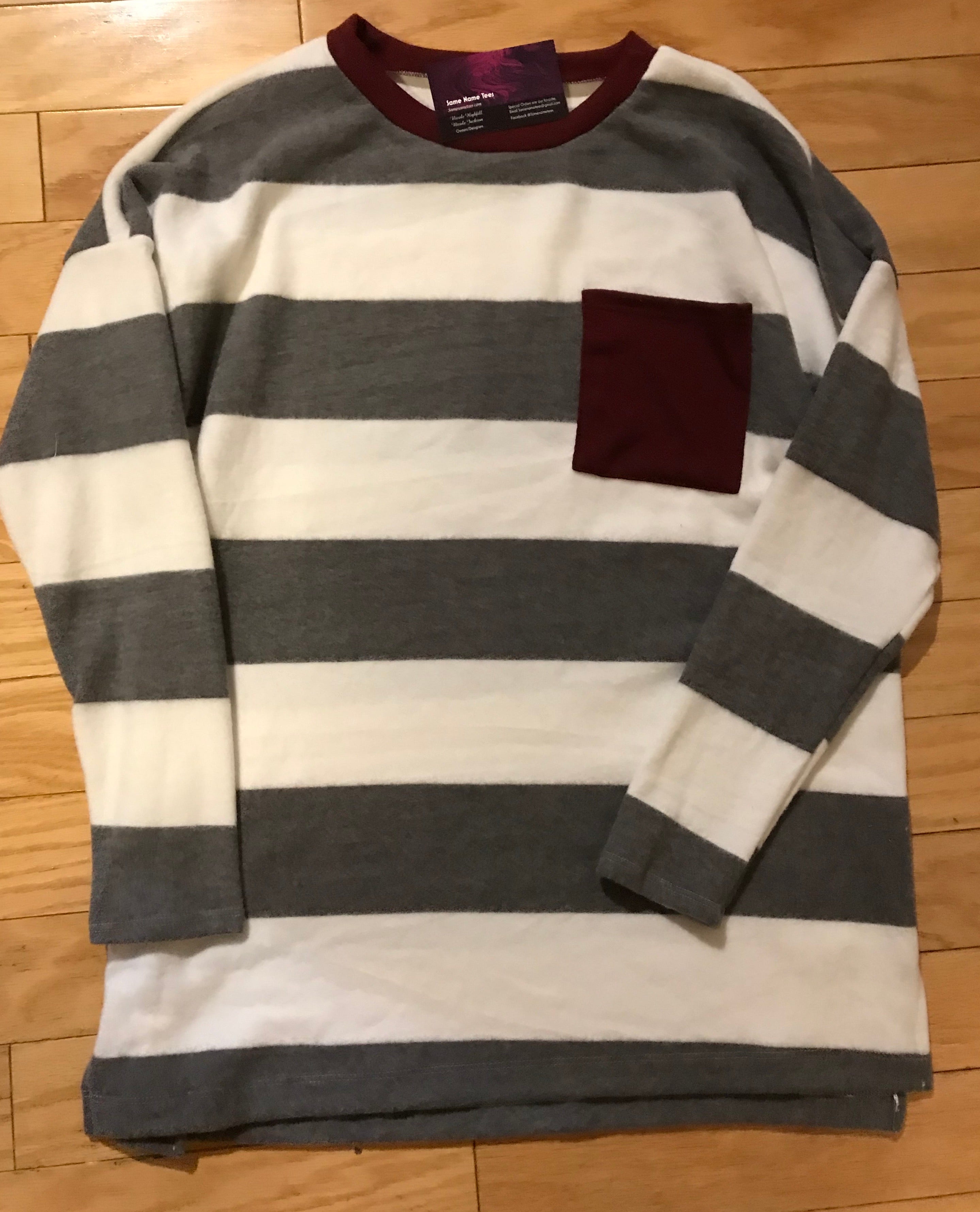 Charcoal Striped Long Sleeve Top