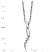 Load image into Gallery viewer, Stainless Steel Italian Horn Necklace