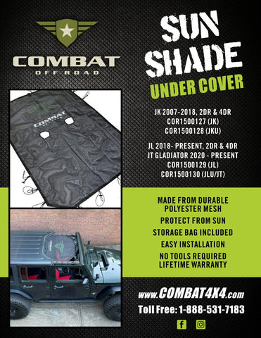 Combat Off Road Sun Shade Info Sheet