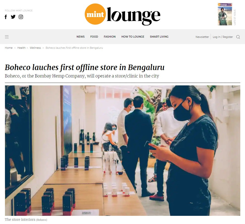 BOHECO Life, a Brand by Bombay Hemp Company, Launches First-of-Its-Kind Health and Wellness Store in Bangalore, Mint Lounge, 23rd April 2021