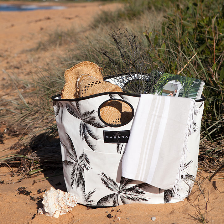 Black and white palm trees Cabana bag.