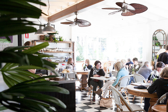 Customers having lunch in the cafe.