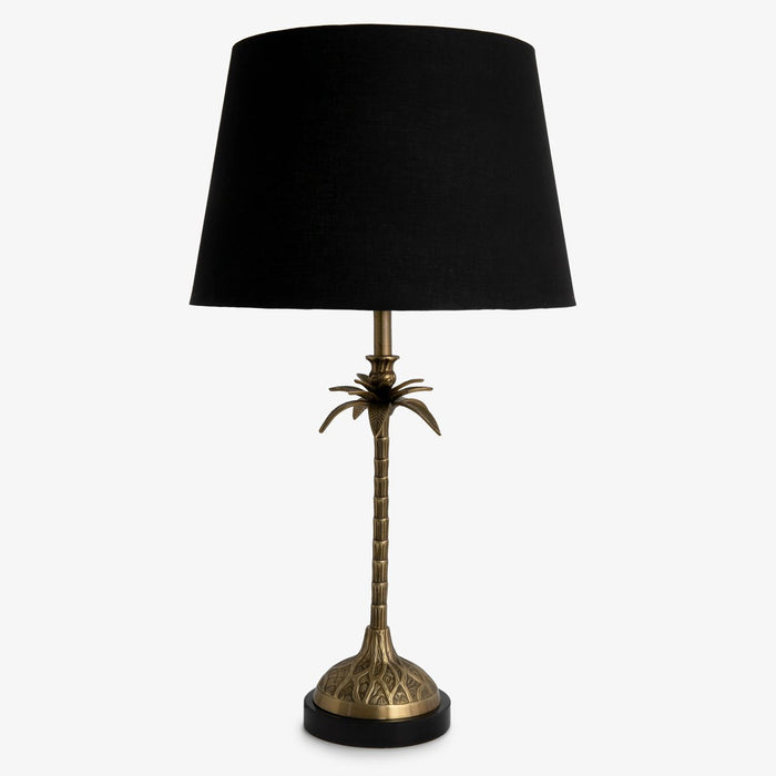 gold lamp with black shade