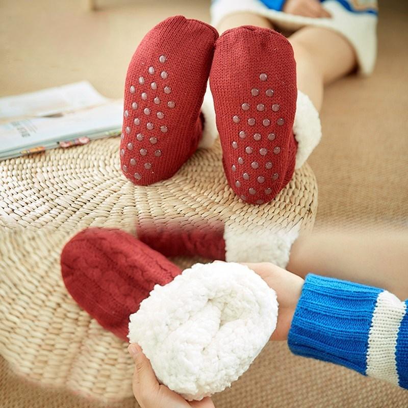 Fleece Ankle Slipper Socks with Grippers, Women's Non Slip Floor Slipper  Socks for Winter, Warm Knitted Thickening Slipper Socks – LoveStyle