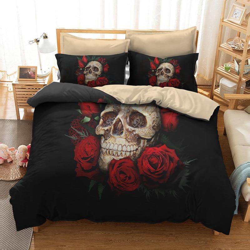 skull and roses duvet cover