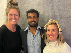 Warndu founders 2021 shot at the Adelaide Festival - Tallest to Shortest 👯 - Siobhan O'Toole, Damien Coulthard and Rebecca Sullivan