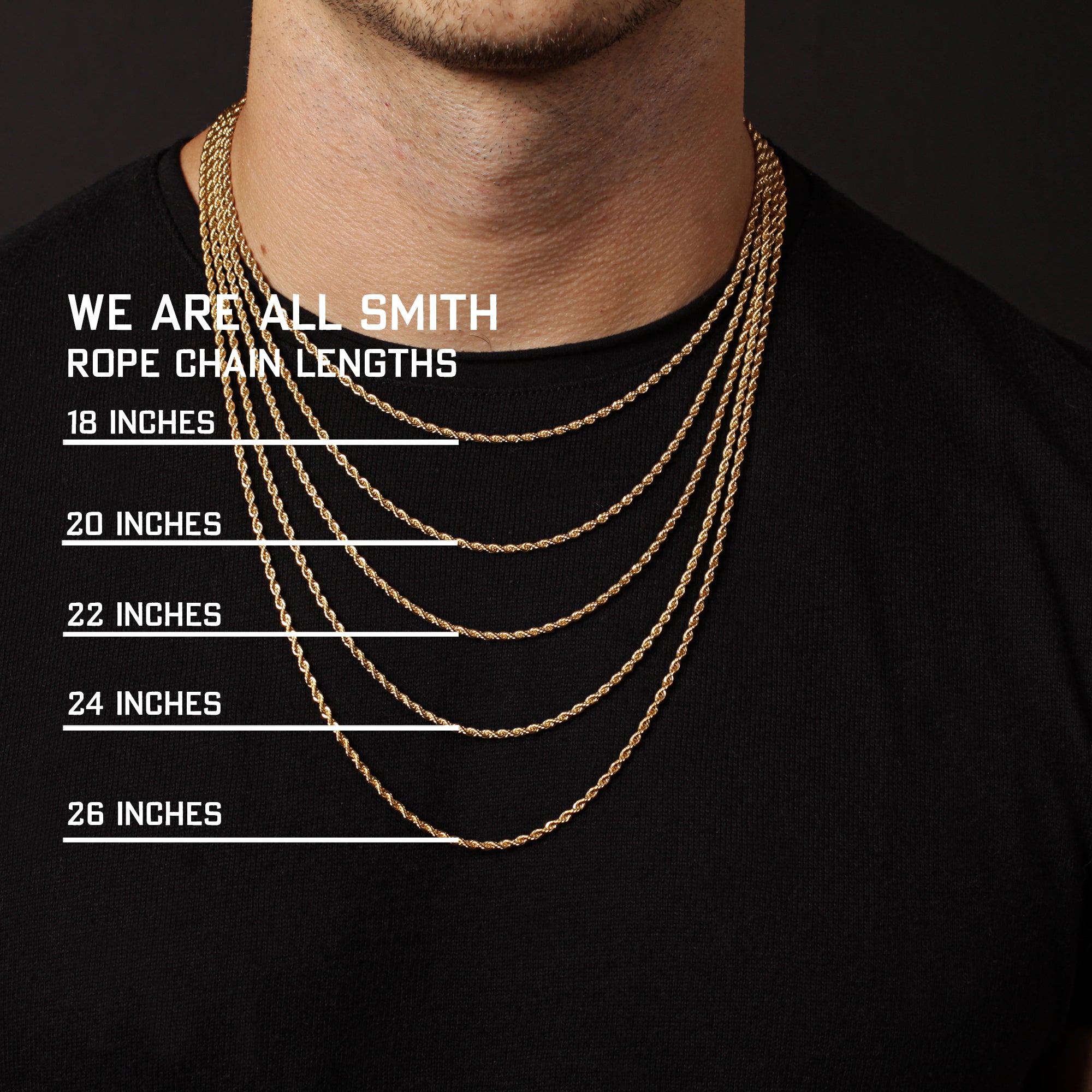 Mens Necklace Size Chart