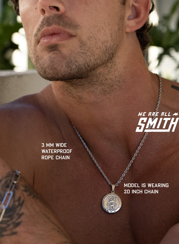 Stainless Steel Rope Chain Saint Christopher