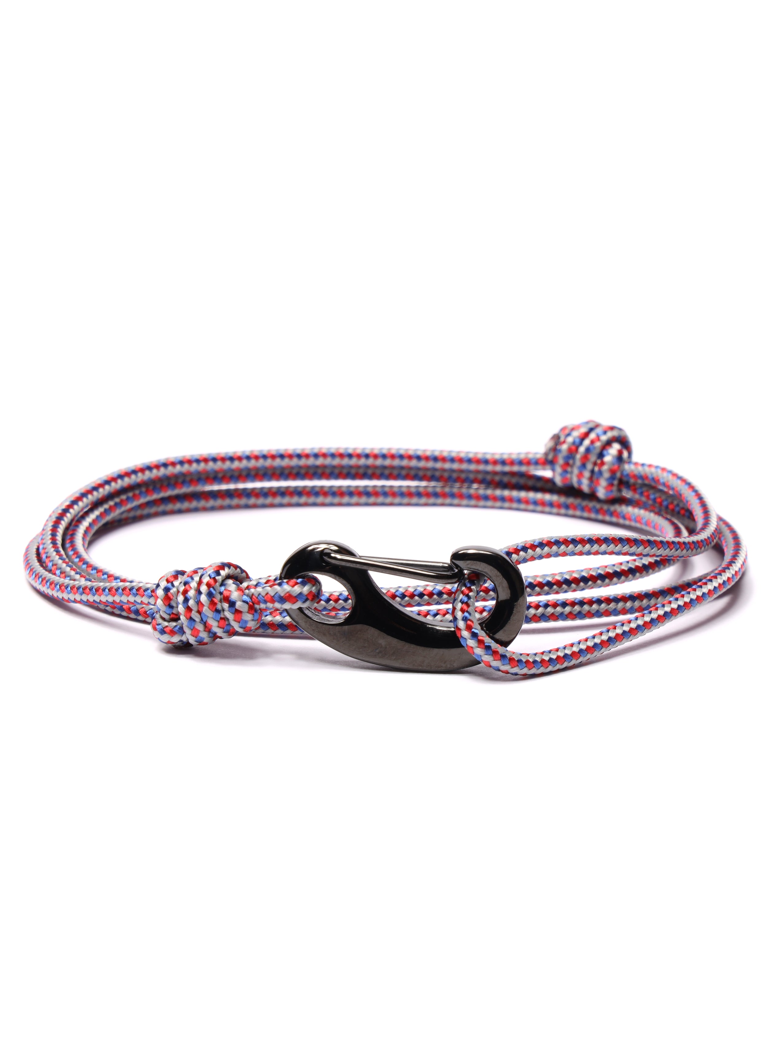 Gray + Red Tactical Cord Bracelet for Men (Black Clasp - 27K)
