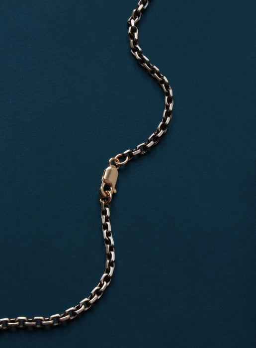 Oxidized Titanium Cable Chain Necklace for Men