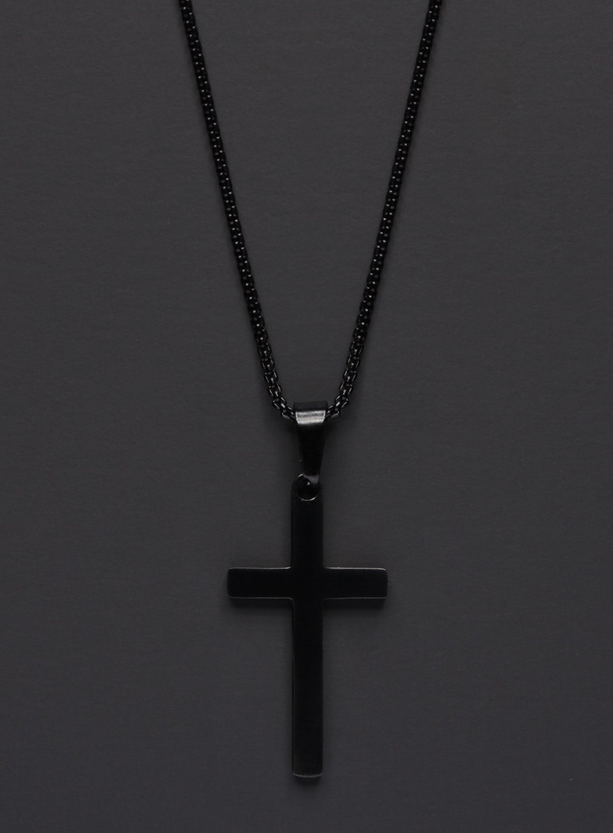 LARGE BLACK CROSS NECKLACE FOR MEN