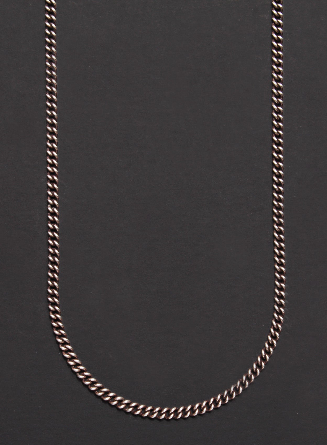 Oxidized sterling silver men's curb chain necklace chain