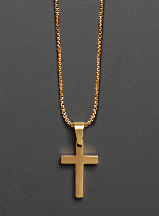 MEDIUM GOLD CROSS NECKLACE FOR MEN — WE ARE ALL SMITH: Men's Jewelry & Clothing.