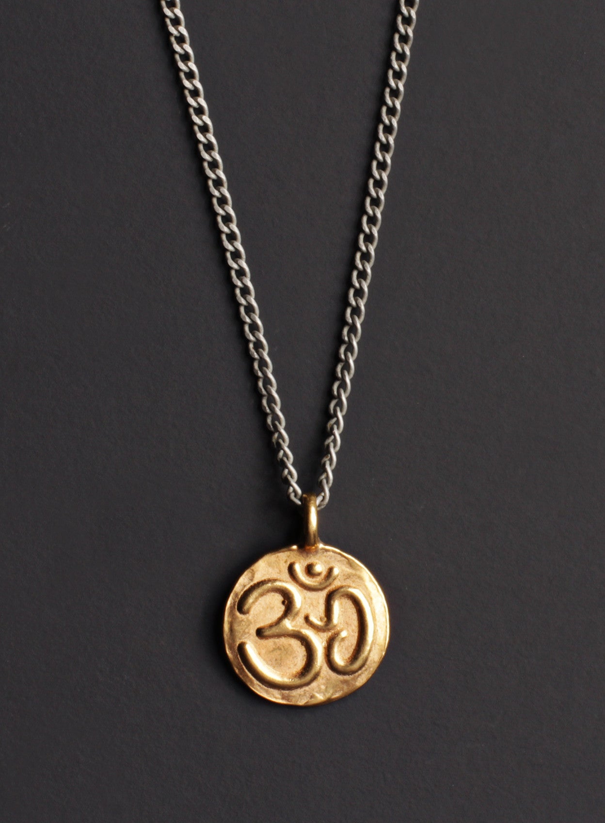 Vermeil Gold OM & Lotus Necklace for Men