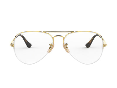 gold rimmed ray ban aviators