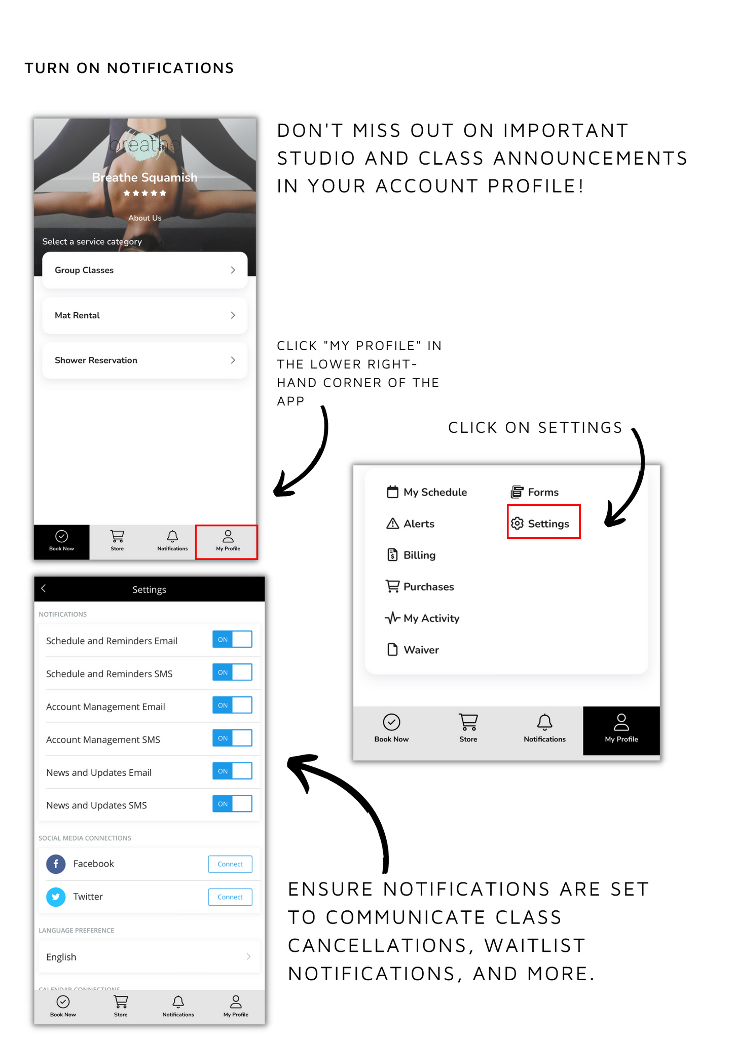 Set up your account notifications.