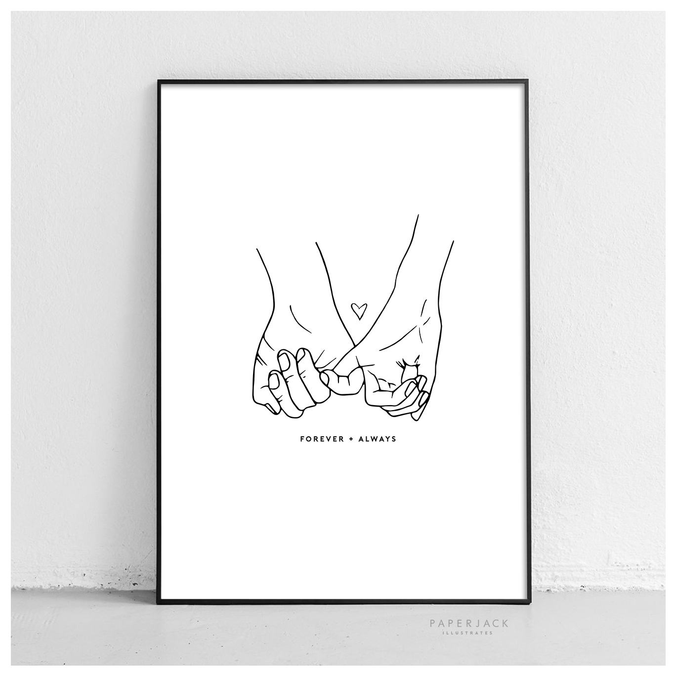 Pinky Promise Holding Hands Wall Art Print Paperjack Illustrates