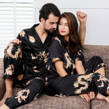 Conjunto de Pijama Estampado Dragón para Parejas
