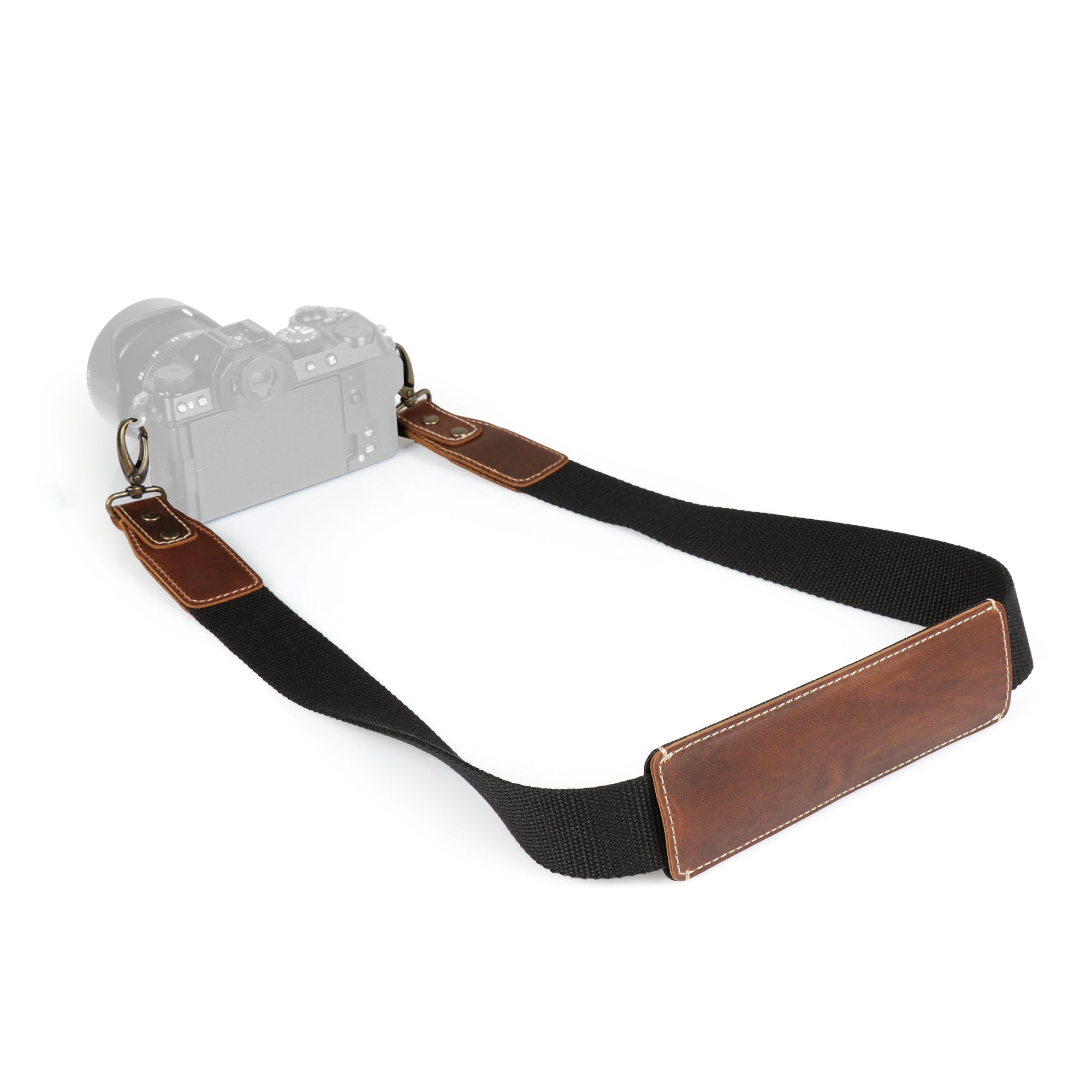 MegaGear Canvas & Genuine Leather Adjustable Shoulder or Neck Strap with Pad