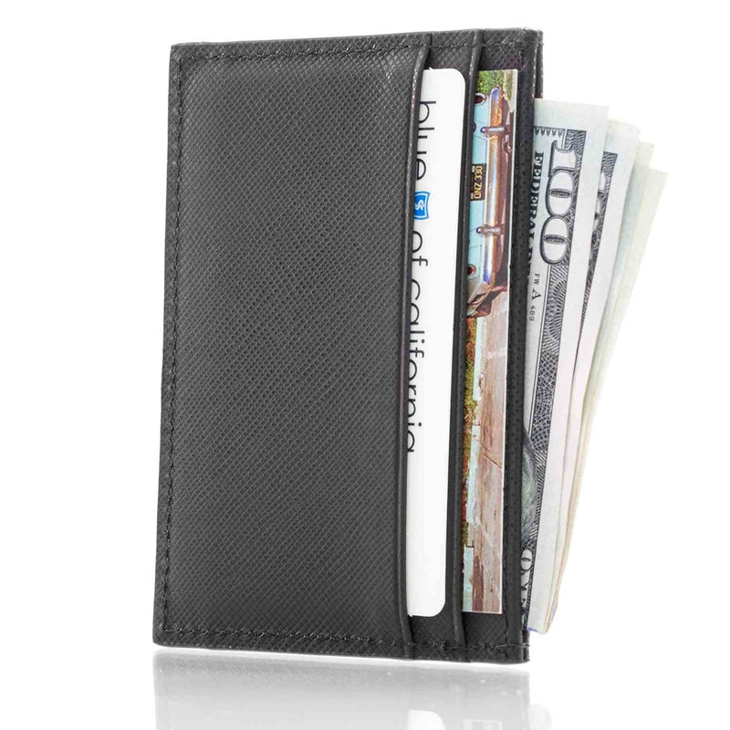 Otto Angelino Slim Top Grain Leather Card Holder Wallet for Men ...