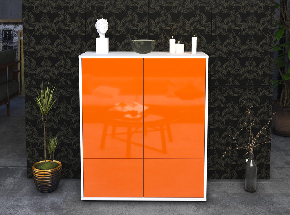 Highboard Ida, Orange Front (92x108x35cm) - Stil.Zeit Möbel GmbH