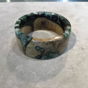 Spalted Holly and Emerald Bangle