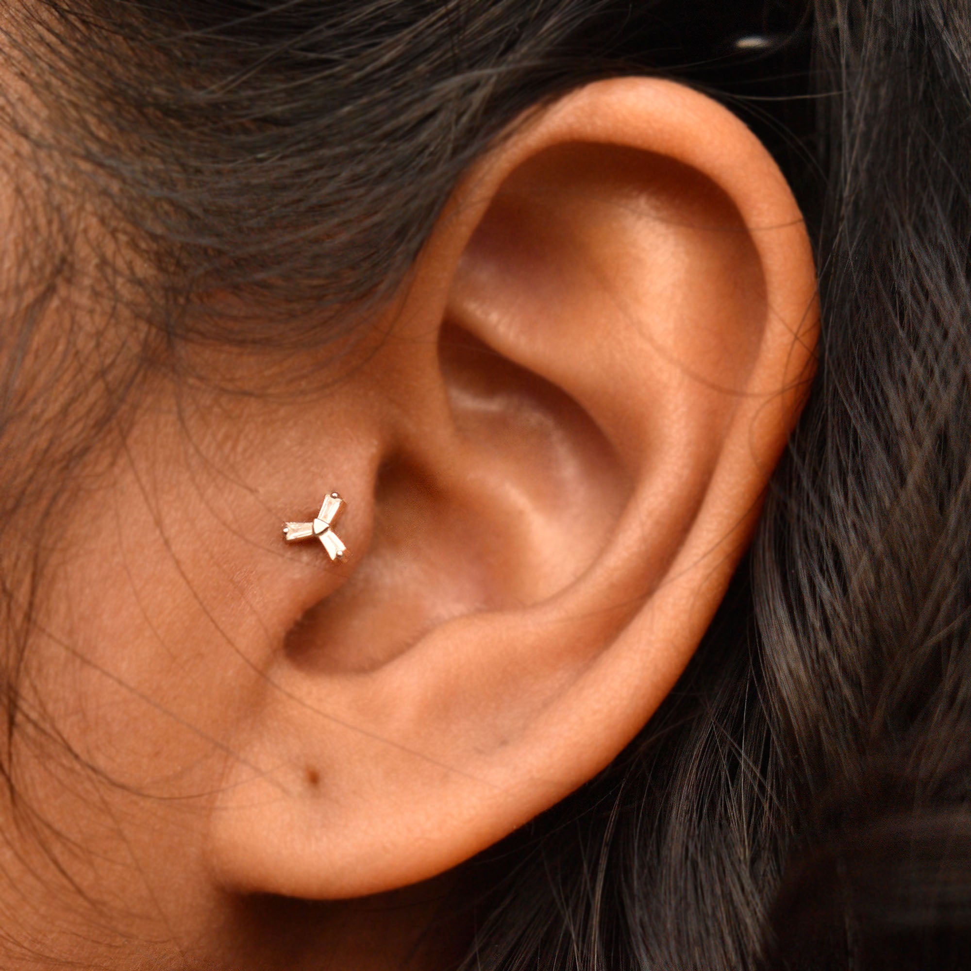 diamond tragus ear piercings